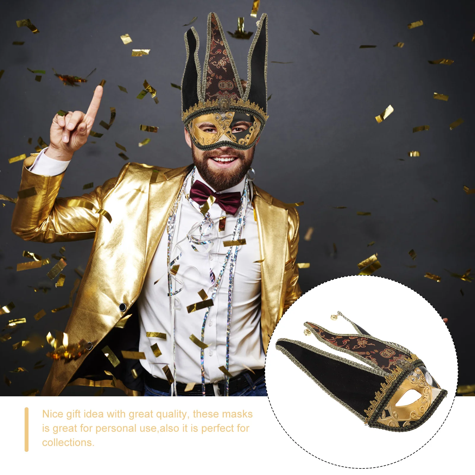 Masquerade Mask Venetian Half Face Carnival Costume Men Black Masks The Steampunk Boy Work Lovers Bathroom Decorations