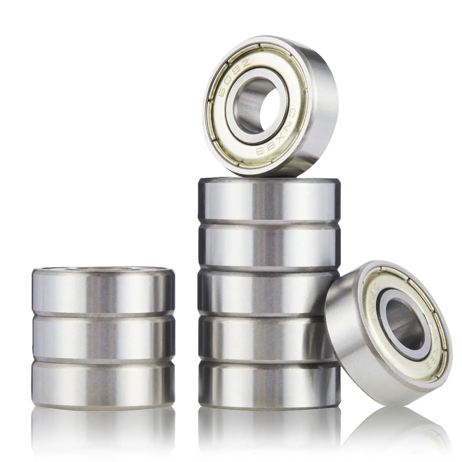 10PCS 608ZZ 608 2RS Ball Bearings Bearing Steel and Metal Double Shielded Miniature Deep Groove Ball Bearings (8x22x7mm)