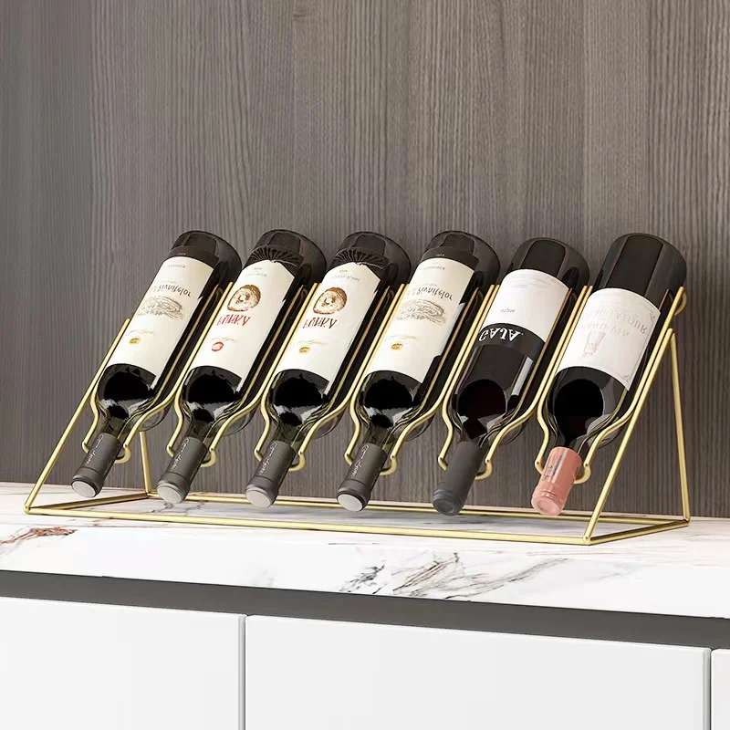 High Quality Red Wine Rack Inverted Simple Designer Cabinet Storage Rack Creative Desktop Wine Bottle Display Ornaments #0040