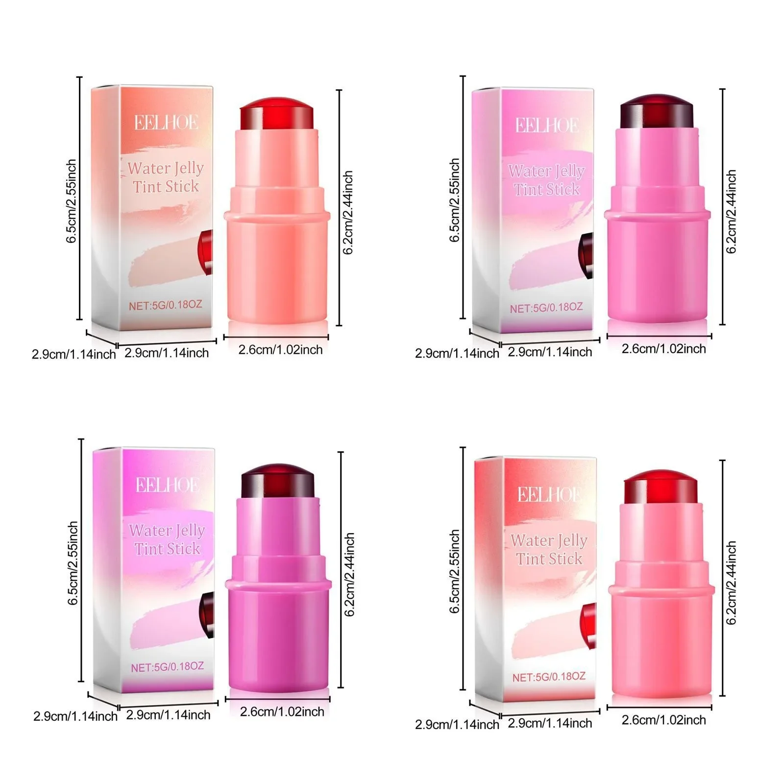 Gelei Textuur Blush Stick Aloë Hydraterende Lip Wangvlek 3-In-1 Gezicht Contour Rouge Make-Up Helderder Perzik Roze Koraal Getint