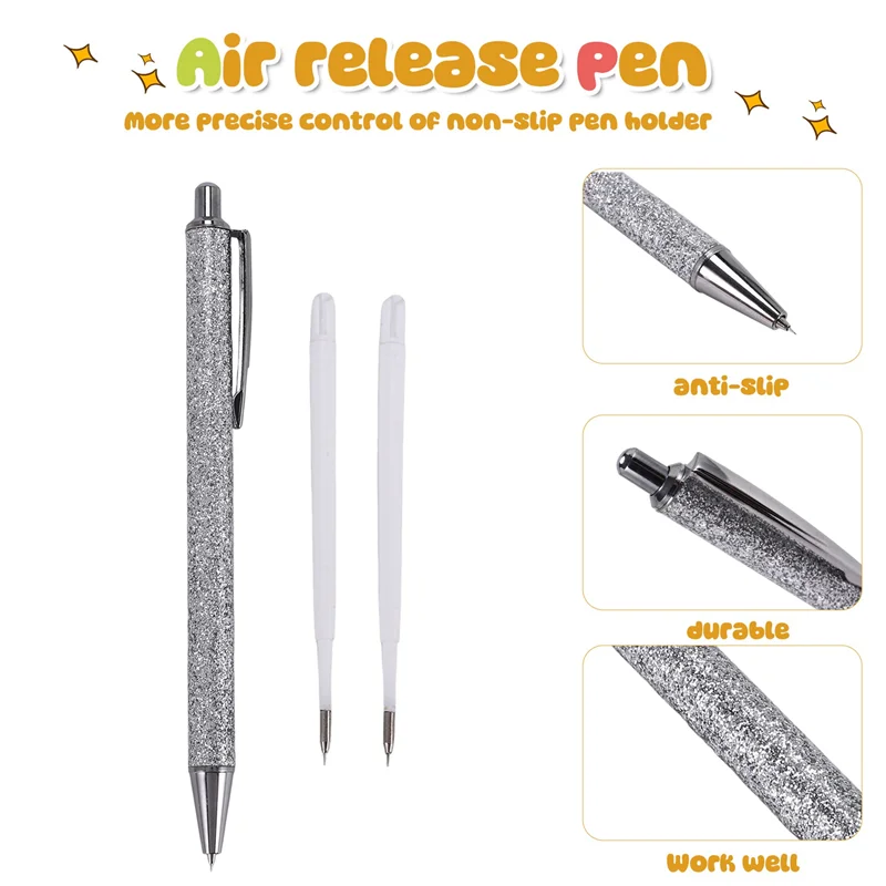

LLCS-Air Release Pen Weeding Tool Retractable Precision Pin Pen For Removing Bubbles On Car Film Wallpaper Vinyl And 2 Refill