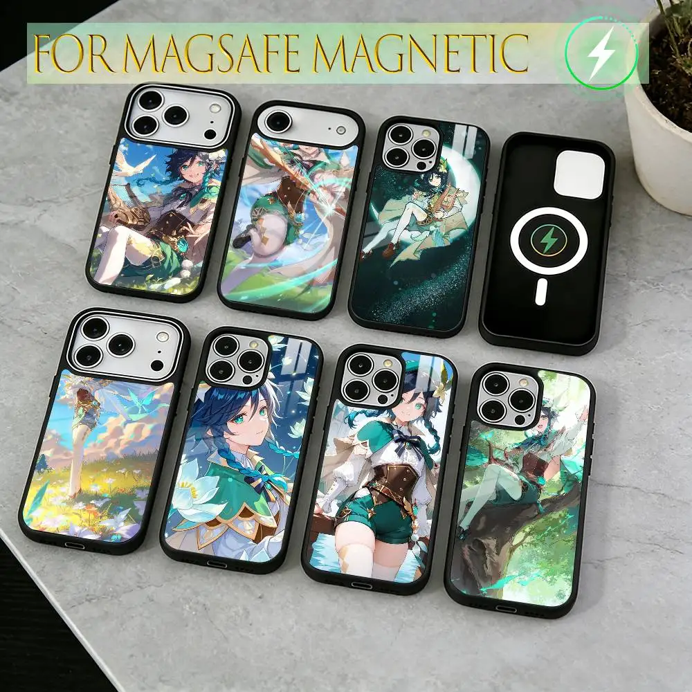 

Genshin Impact Venti Phone Case For iPhone17,16,15,14,13,12,11 Plus,Pro Magnetic with Magsafe Wireless Charging