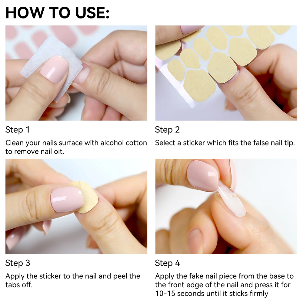 240/480 stuks Druk op Dunne Dubbelzijdige Jelly Nagellijm Lijm Waterdichte Tape Stickers voor DIY Herbruikbare Manicure Fake Nail Tips