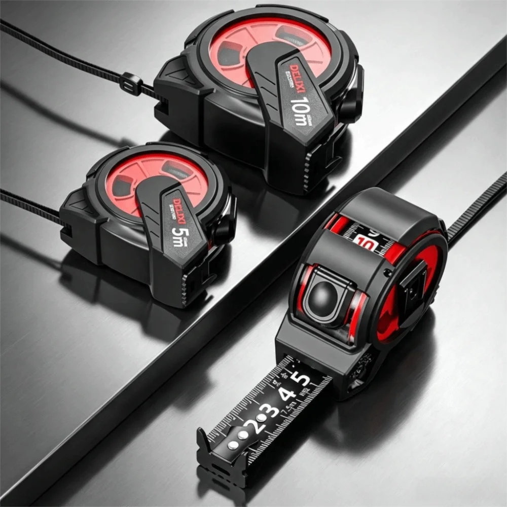 3/5/7.5/10M Steel Tape Measure Rubber Shell Double Sided Tape Self-Locking Tape Measure Impact Resistant Accurate Measurement