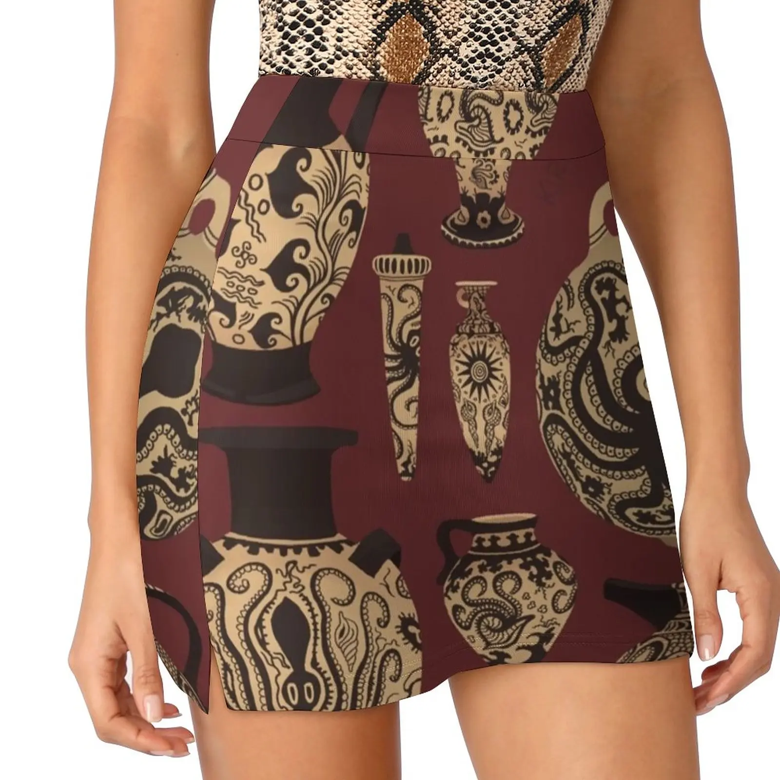 Late Minoan Ceramics Women's skirt With Hide Pocket Tennis Skirt Golf Skirts Badminton Skirts Running skirts Minoan Archaeology