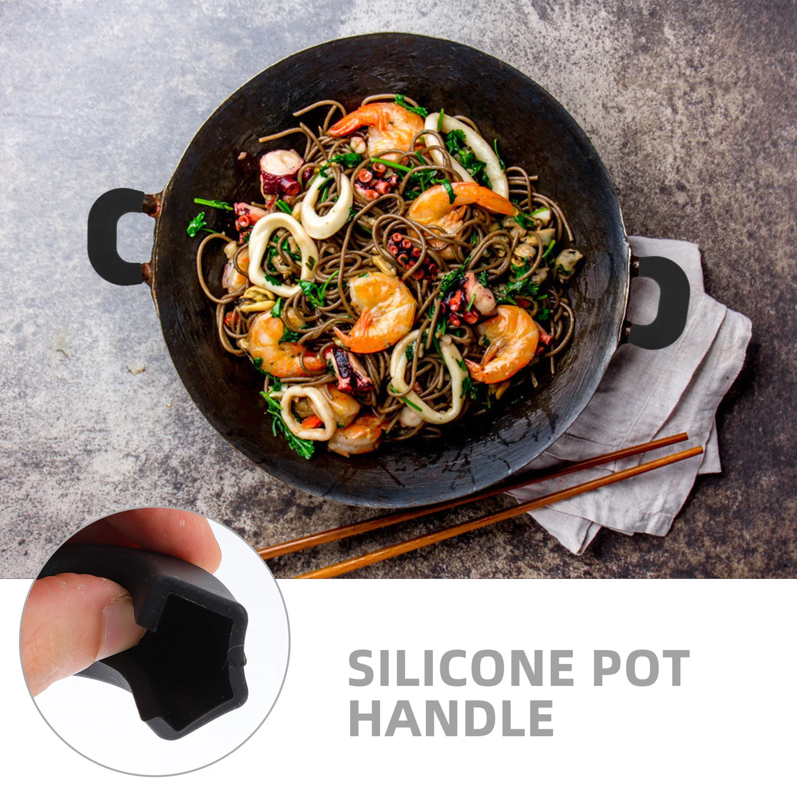 

4Pcs Silicone Hot Handle Covers Heatproof Skid-Resistant Fix Pots Bowls Kitchen Safety Accessories Pot Handle Holder