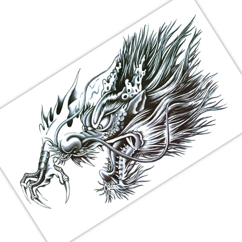 Dragon Wing Temporary Tattoo Sticker Waterproof Black Henna Anime Body Art Tattoo Fake Water Transfer Decal Sexy For Men Women. view 5