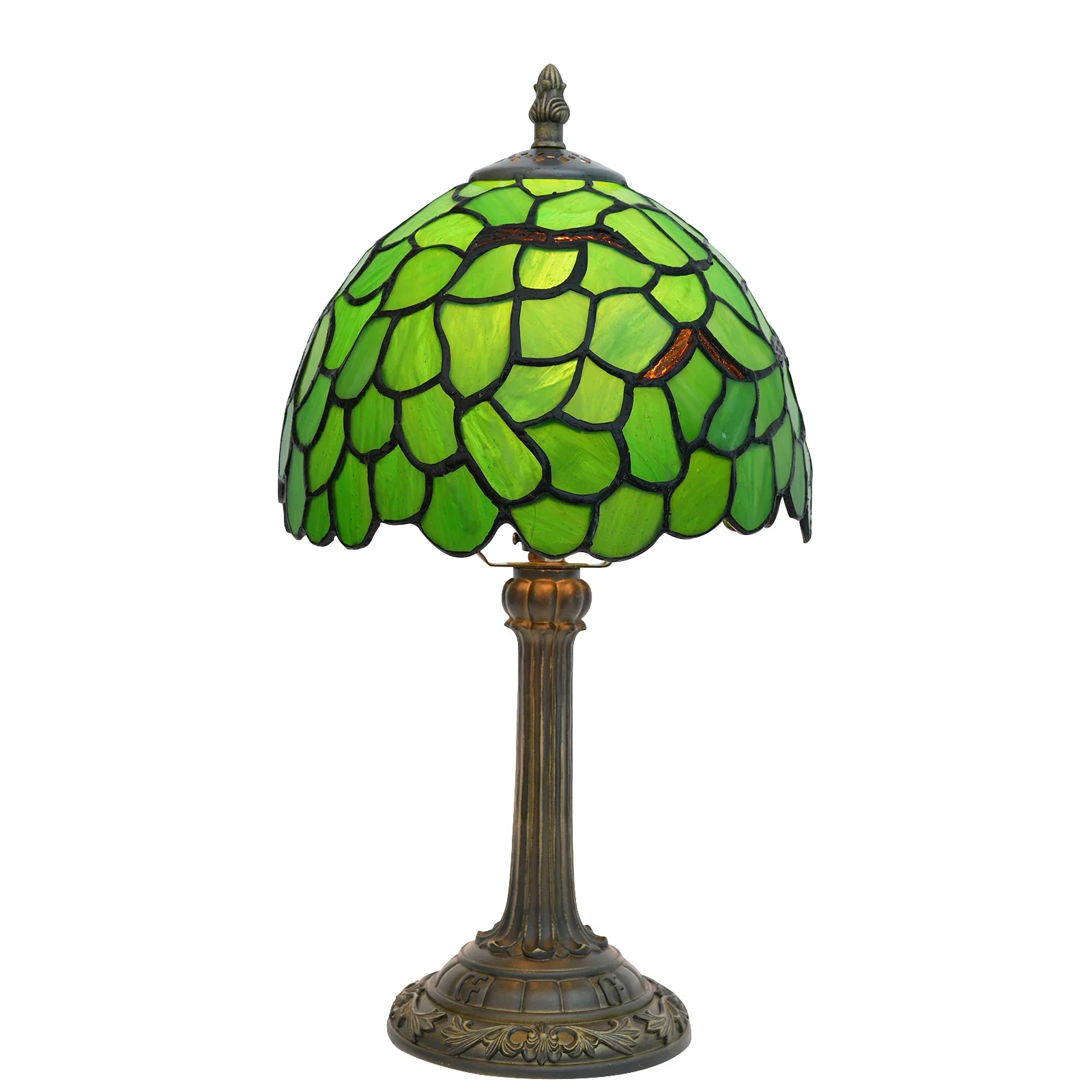 

Tiffany Desk Lamp Green Stained Glass Green Leaves Table Lamps For Living Room Bedroom Bedside Office Hotel