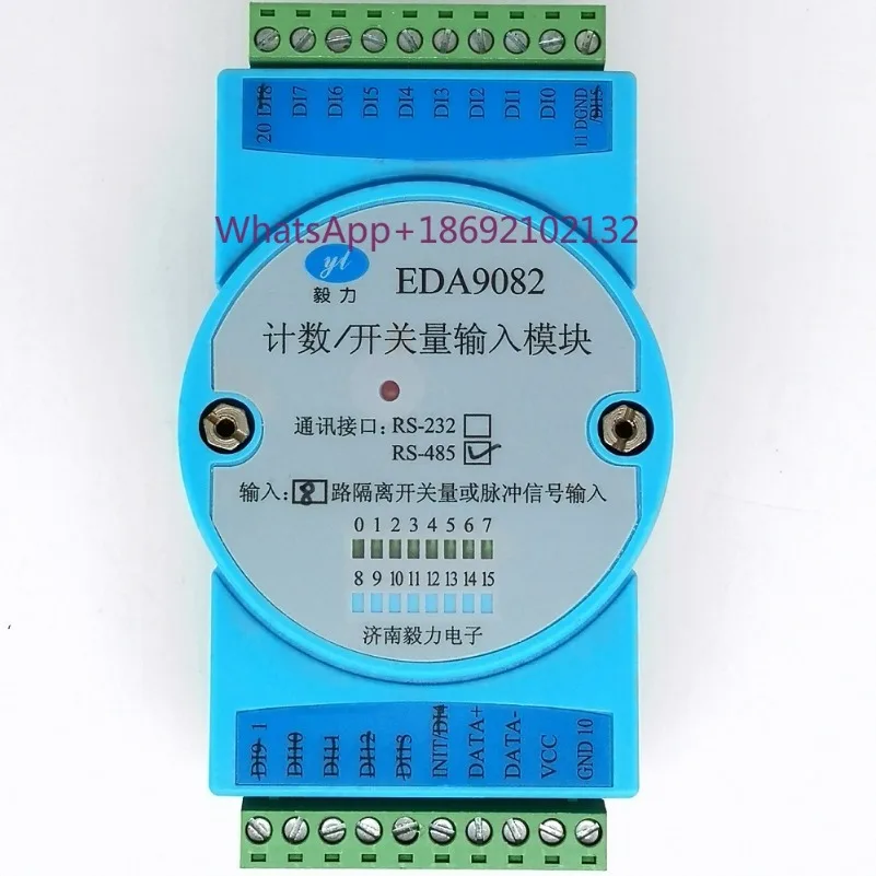 8-channel Digital Photoelectric Isolation Input Acquisition Module, with Counting and LED Indicator RS485