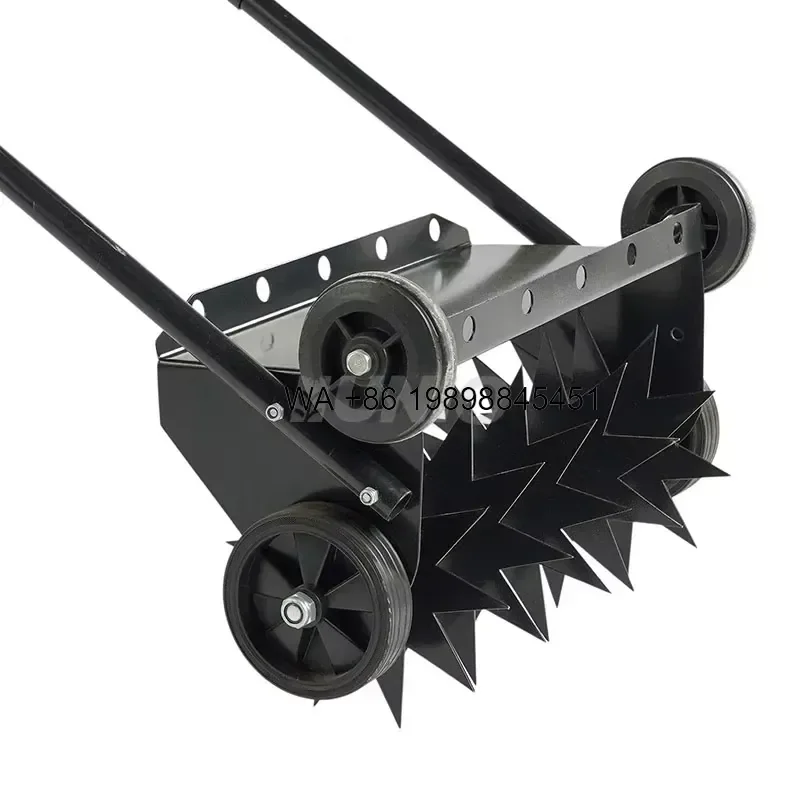 Wmwmnu Heavy Duty Turf Rolling Aerator with Steel Grip Slim Wood Rake and Air Blower for Lawn Care