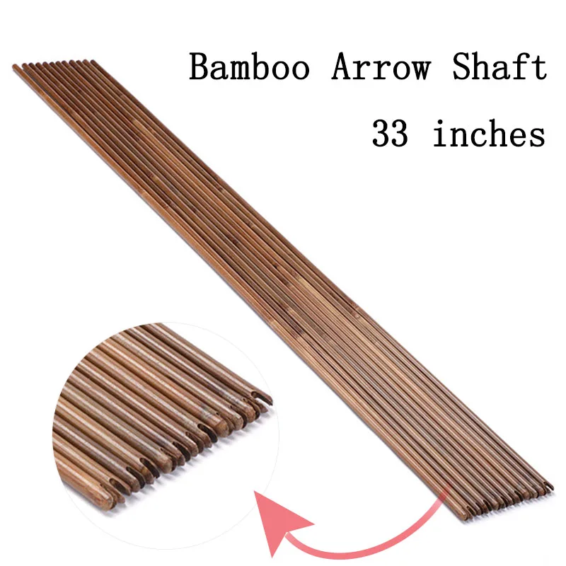 6/12pcs Bamboo Arrows Shaft spine 400/800 33Inches for Traditional Bow Archery Shooting Hunting Competition Wooden Arrows DIY