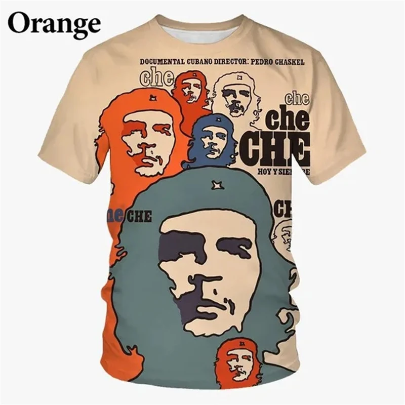 New Revolutionary Characters Che Guevara 3D Printed T-Shirts Casual Tops Short Sleeve Men\'s Ladies T Shirt Streetwear Baggy Tees