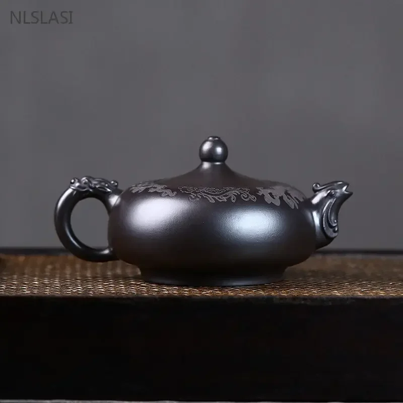 200ml Handmade Purple Clay Tea Pot Chinese Yixing Beauty Teapot Boutique Filter Tea Infuser Raw Ore Zisha Black Mud Teaware