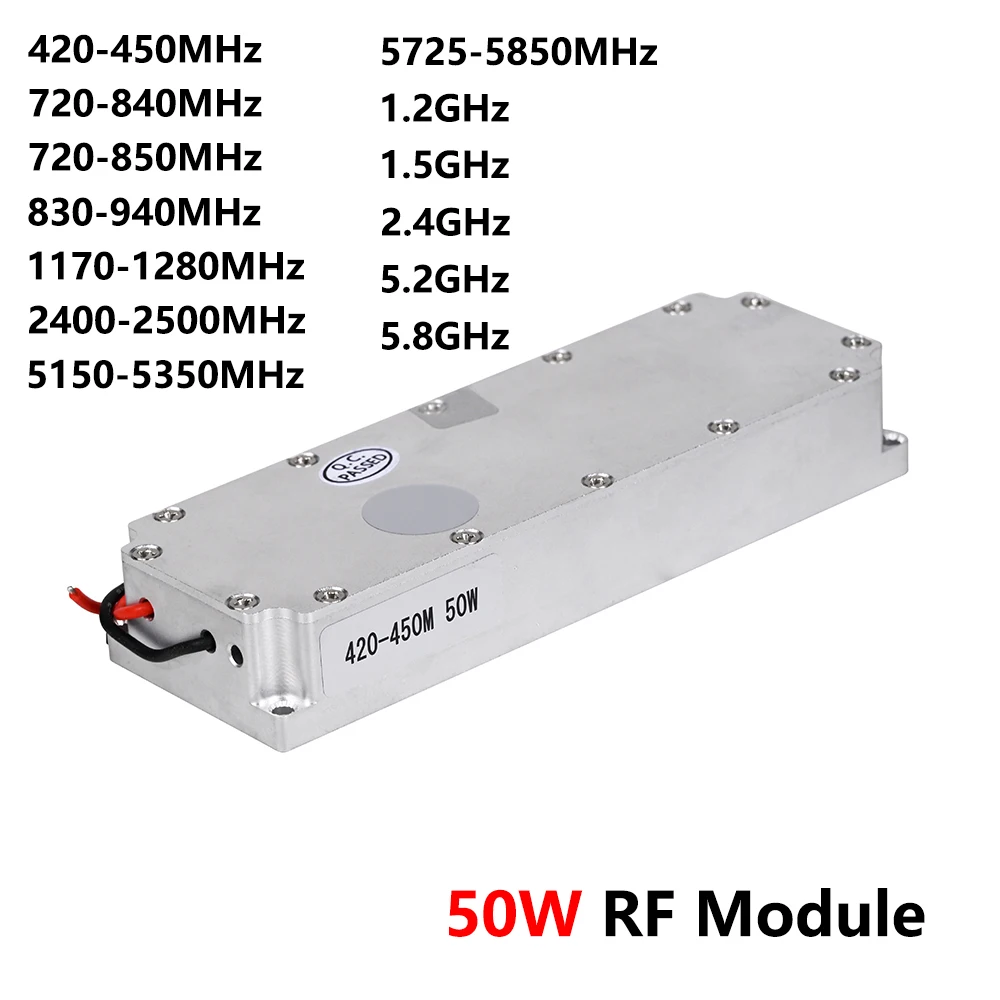 Modulo RF 50W per UAV 420-450MHz 830-940MHz 1170-1280MHz 2400-2500MHz amplificatore modulo Drone sistema di protezione SMA senza equipaggio