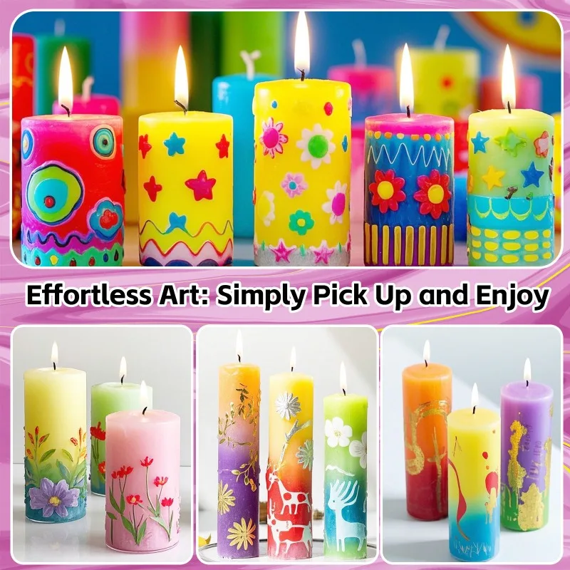 مجموعة طلاء نسيج مكونة من 18 لونًا سعة 15 مل لرسم شمعة نافذة ثلاثية الأبعاد مصنوعة يدويًا للأطفال