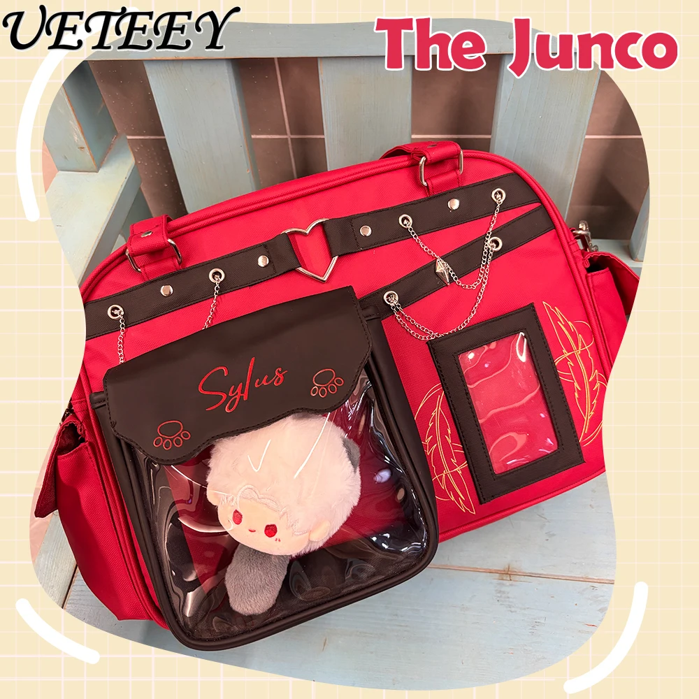 Original Red Bigs Capacity Pain Bag Crossbody Handbag Doll Bag Student Commuting Tote Bag Y2K Gothic Halloween Wing Backpack