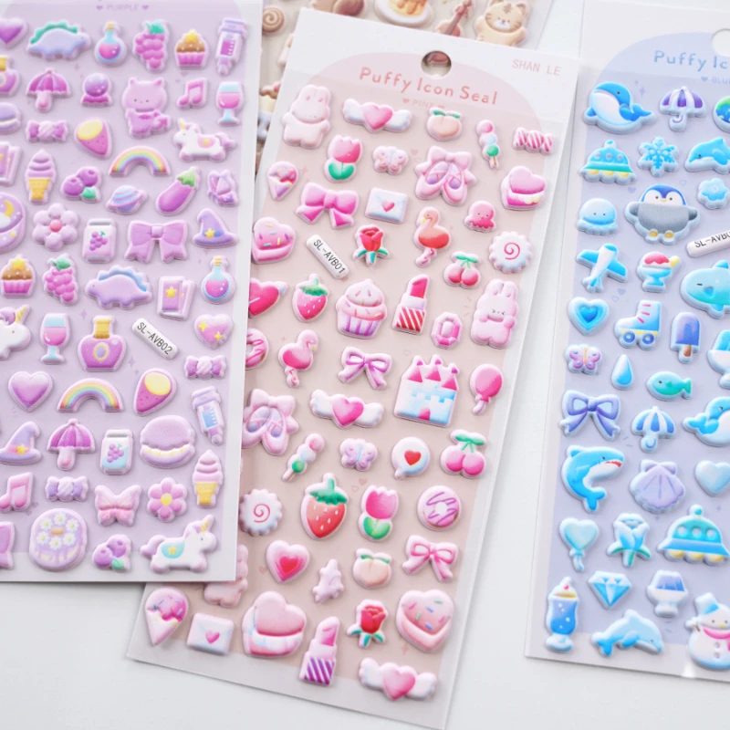 1 PC Sweet Cake Dessert Macaron 3D Puffy Stickers Scrapbooking DIY Journal Stationery Sticker Cute Deco Aesthetic Art Supplies