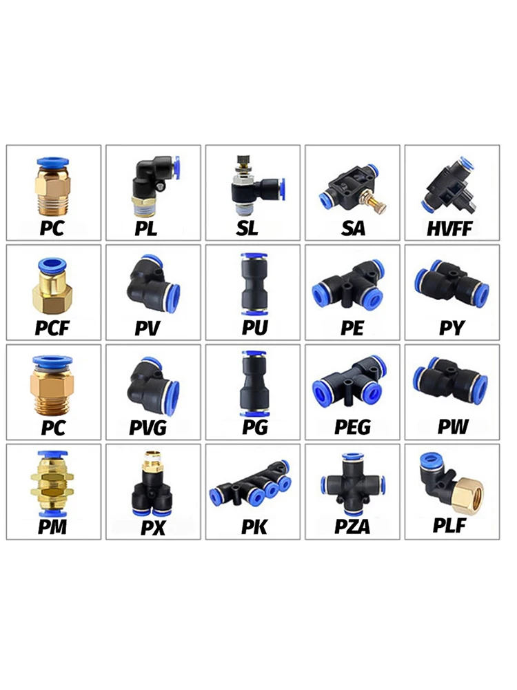 Pneumatische Schlauchverbinder PC/PCF/PL/SL für 4mm 6mm 8mm Rohre mit 1/8' 1/4' 1/2” Gewinde – Schnellkupplungen für Luftleitungen und Schlauchanschlüsse – Detail 5