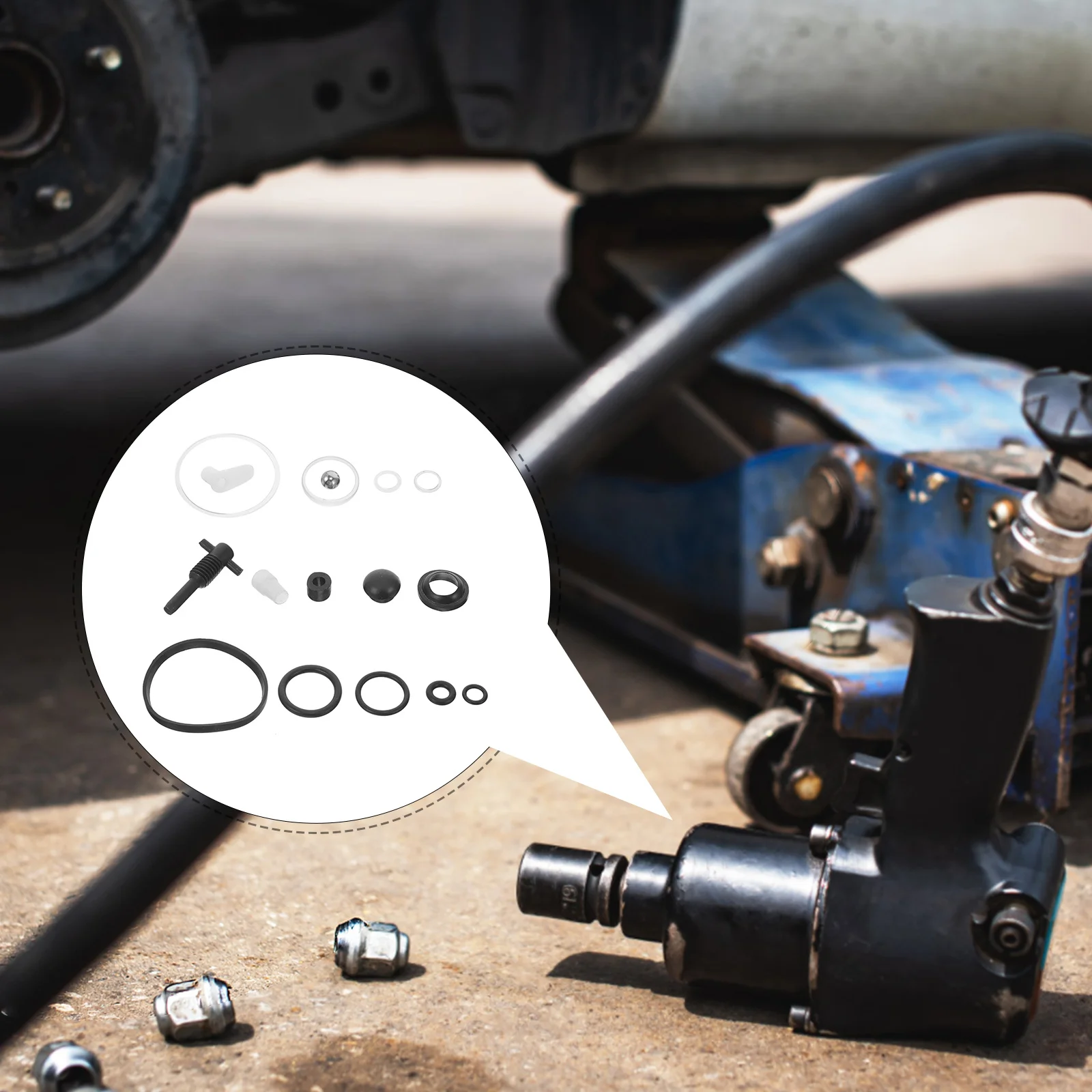 1Set Auto-Wagenheber-Reparatursatz – robuste Ersatz-Reparaturwerkzeuge für Bodenheber mit Gummikomponenten für den Einsatz im Automobilbereich