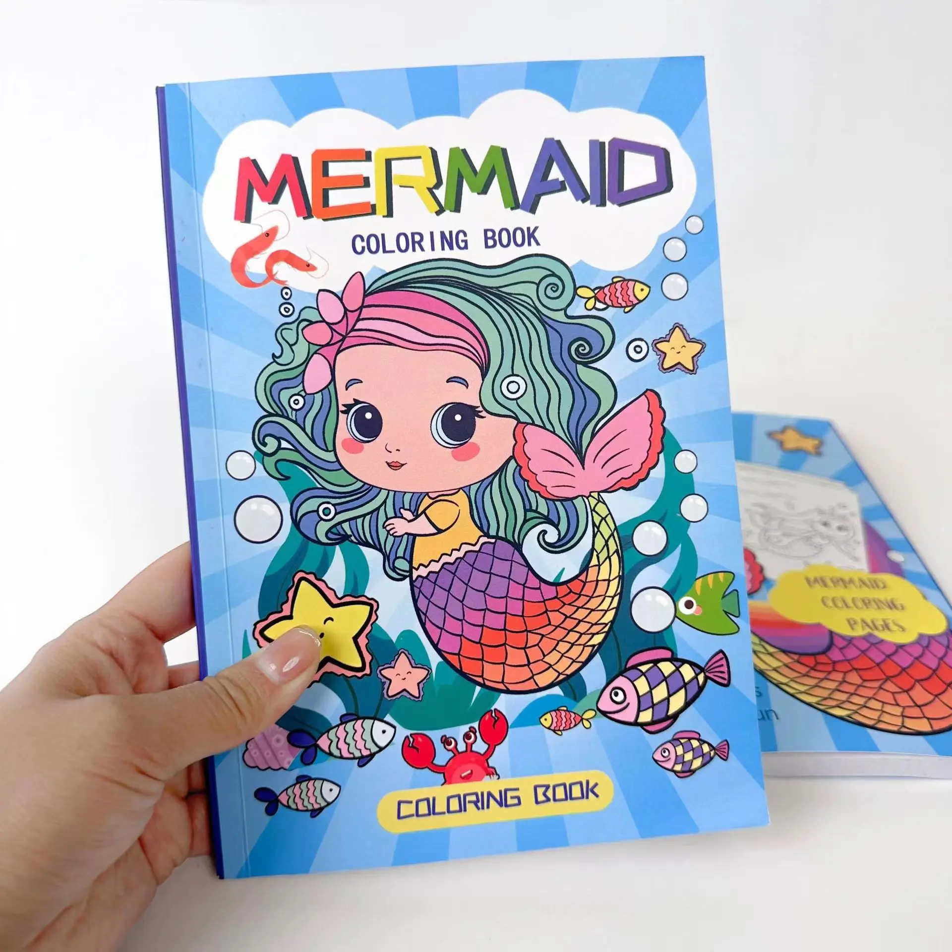 

Cartoon mermaid coloring book with 60 inner pages children’s creative graffiti enlightenment coloring book