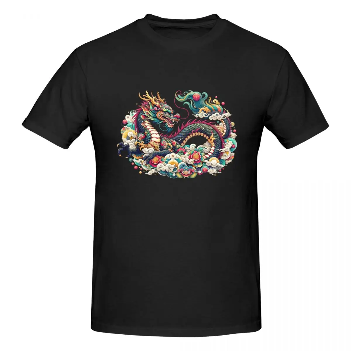 Chinese Dragon 1 Men's tight fitting sports T-shirt,cosy,Oversized T shirt