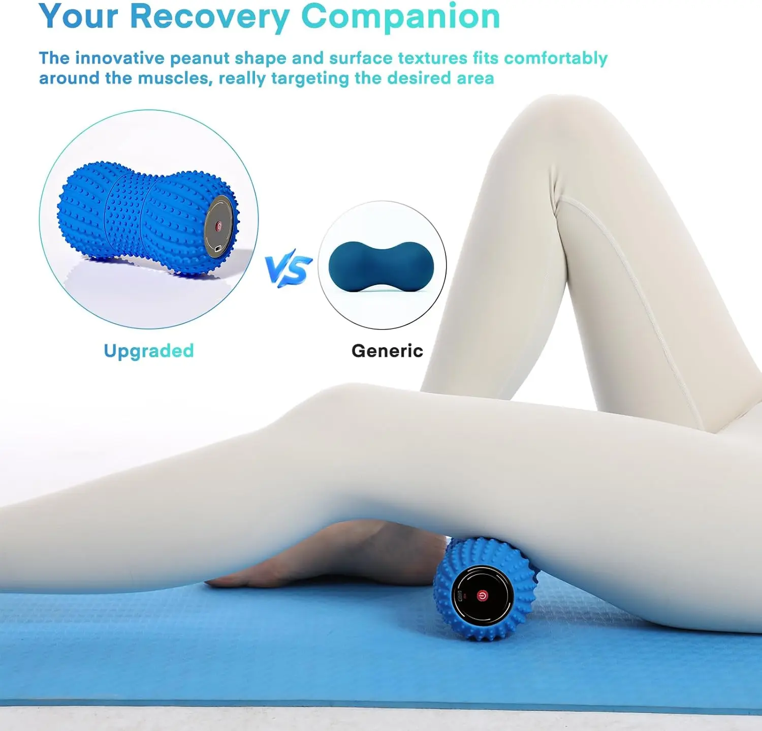 2 in 1 Vibrating Peanut Massage Ball with 6 Massaging Modes, Rechargeable Vibrating Massage Yoga Roller Ball for Muscle Recovery view 5