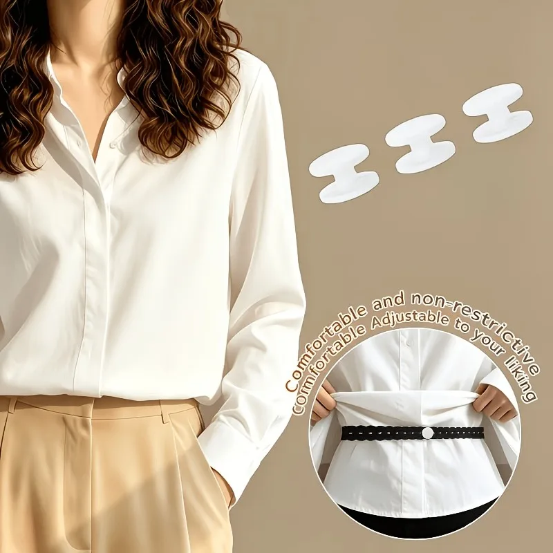 Fine lace binding belt, invisible button extender for adjustable clothing length, T-shirt dress, shirt pants, no-string adjuster view 2