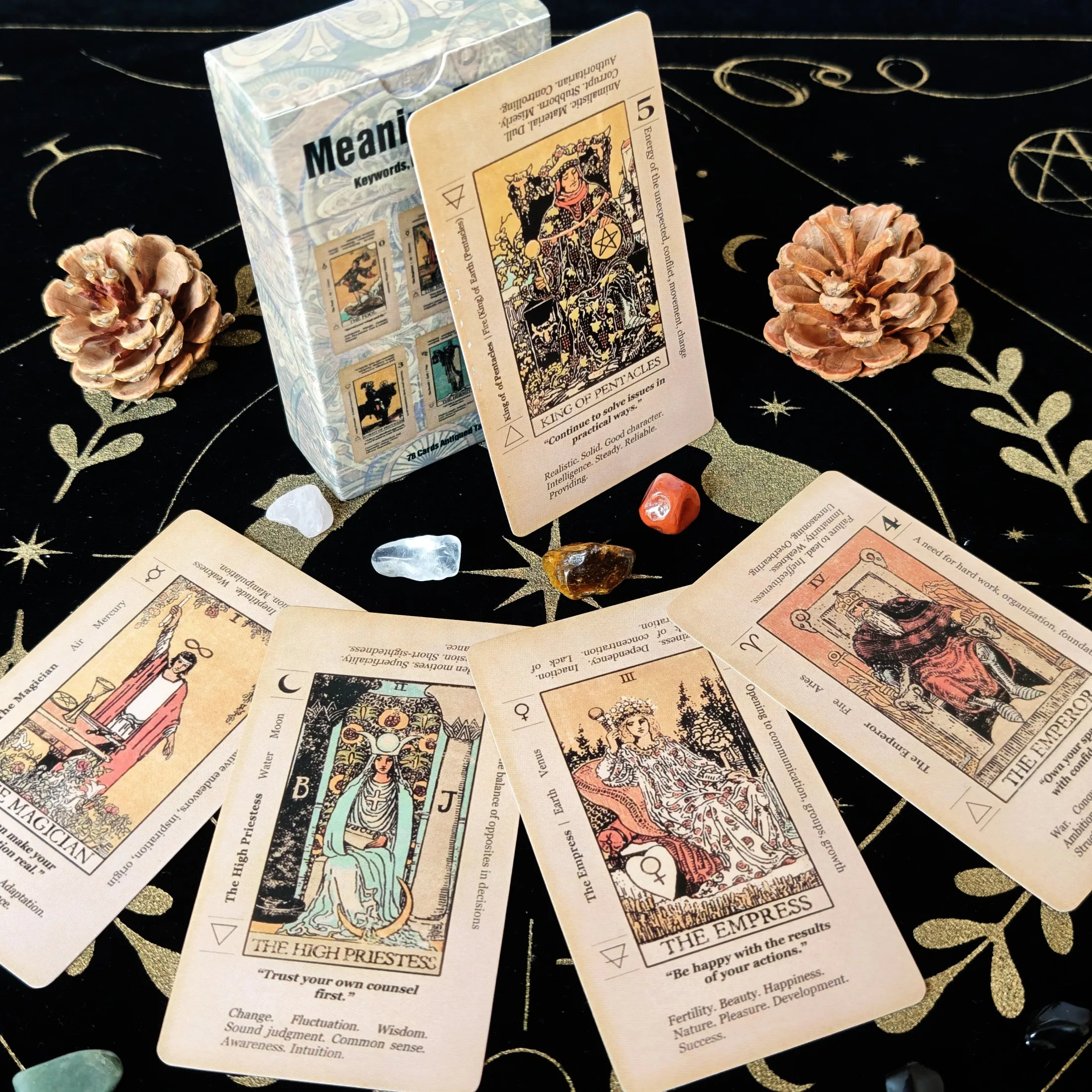 

Tarot Card With Meaning On Them Beginner Tarot Keyword Antiqued Tarot Deck Learn Tarot 78 Cards Reversed