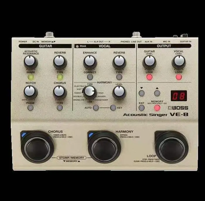 

VE-8 Folk Electric Guitar Effect Pedal Acoustic Melody Loop with Human Voice Loop for Singing Musical Instrument Accessory