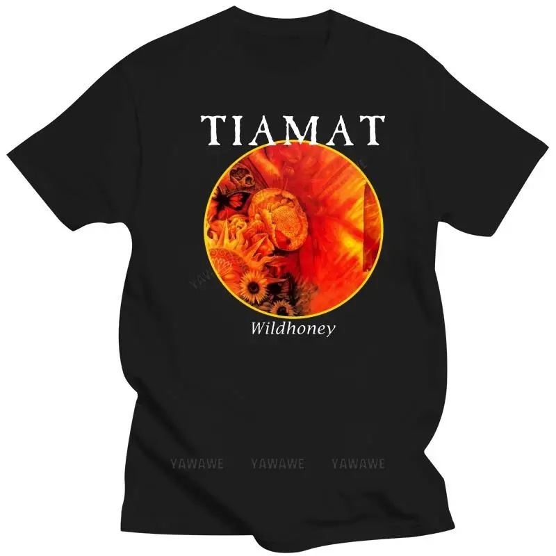 Nueva camiseta de marca de moda Tiamat - Wildhoney Album 1994 Metal Rock Black Metal camiseta negra de manga corta para hombre Top negro