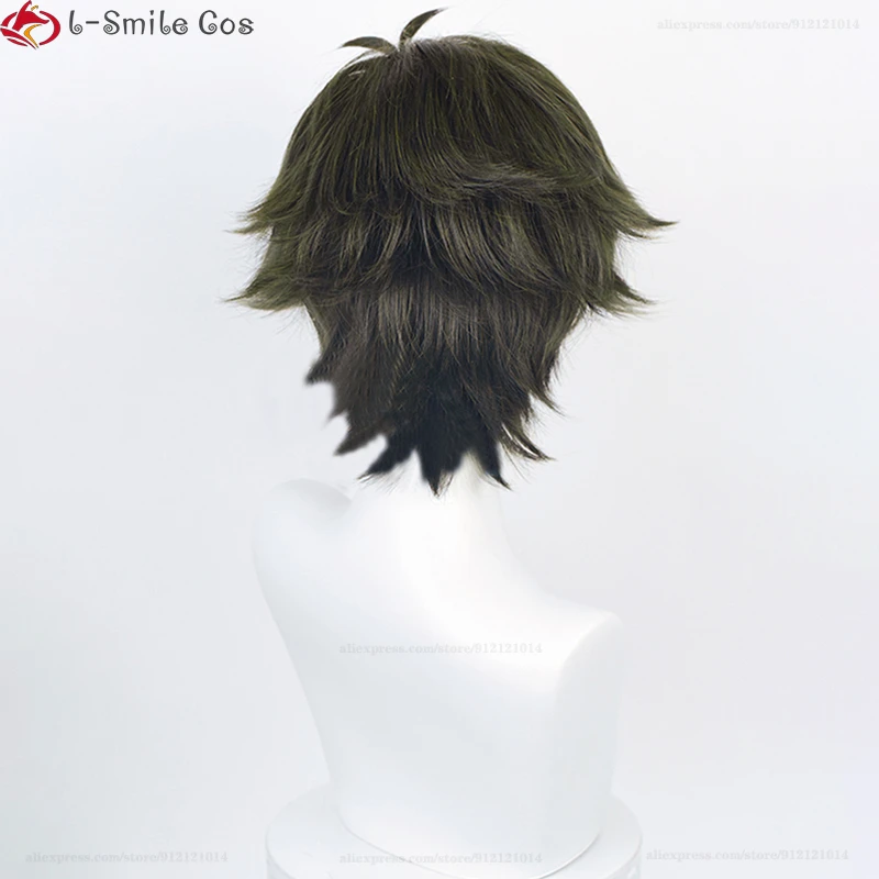 Damian Desmond Anime Cosplay Wig, Green Party Wigs, Short 30cm, Anya Forger's Irritation Mate, Second Son of Matovan Boy Wigs