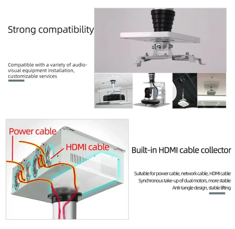 Motorized Tv Stand Motorized Big Single Pole Tv Lift 50 Inch Electronic Screen Rack Suspenso Para Tv Ceiling Mount Lift