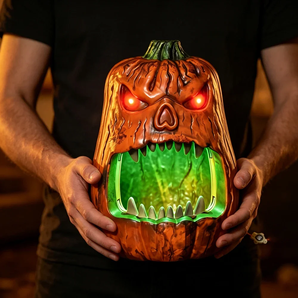 Halloween Ornament Pumpkin Head Candy Box Bar Haunted House Decoration Props Holiday Gift