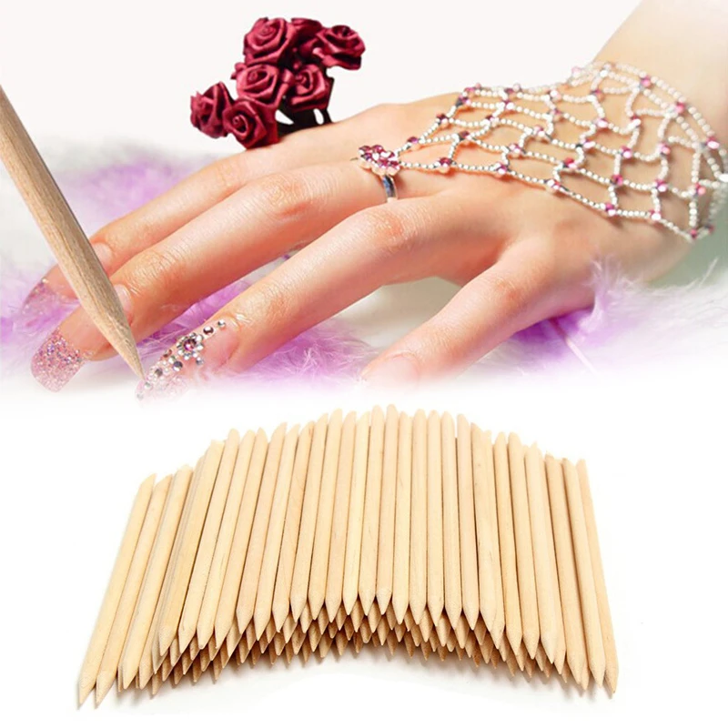 Manicure Pedicure Care Durable Fashionable Manicure Pedicure Accessory Nail Art Design Nail Care Must-have Orange Wood Stick