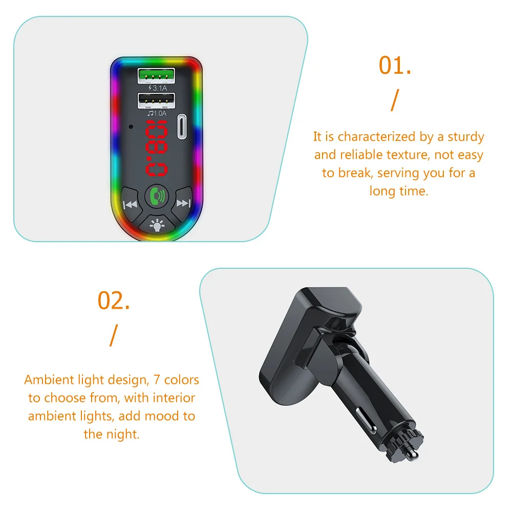 

Car Mp3 Player Wireless Fm Transmitter Stereo Adapter High Module 5.0 Lossless Dual Usb Car Kit Radio Transmitter