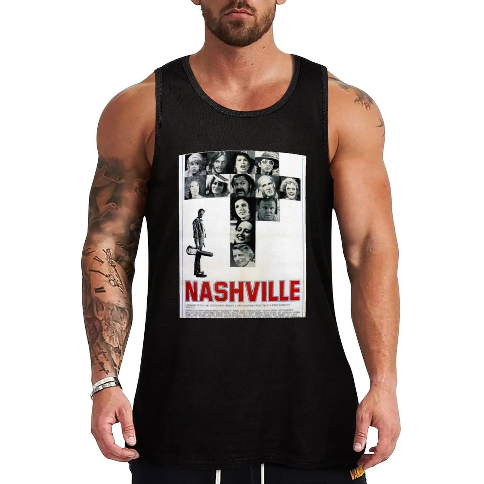 Nashville Tank Top cotton t-shirts man Man sleeveless shirt cute tops