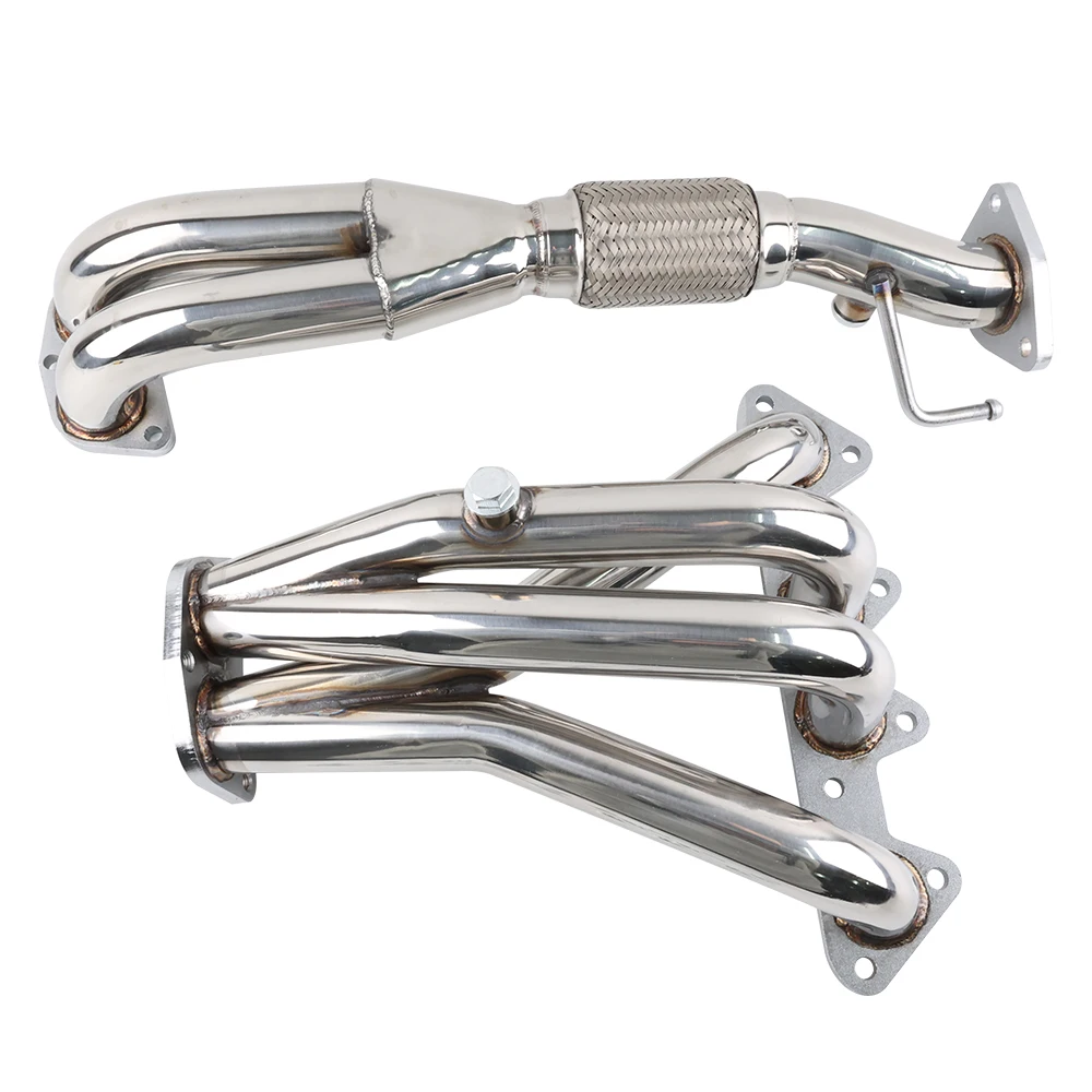 Silver Stainless Racing Manifold Header Exhaust For Honda Accord 98-02 LS4 Combo 1998-2002 Honda Accord F23 DX LX EX L4 2.3L