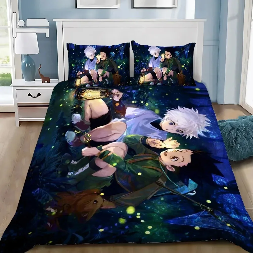 

Anime Hunter×Hunter Bedding Set For Bedroom Soft Modern Bedspreads Comefortable Kids Duvet Cover Quilt Cover And Pillowcase