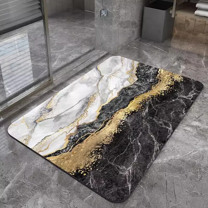 Diatomit-Matte Superabsorbierende Badezimmermatte Rutschfester Badteppich Duschraum-Eingangsmatte Toiletten-Fußmatte Badezimmerteppich – Detail 6