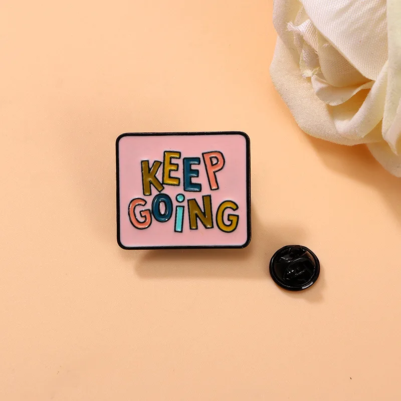 Fashion English Letter Inspirational Alloy Brooch Badge Waist Cinching Fix Decor for Clothes Bags Backpacks Hats