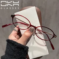 OKH, gafas ovaladas pequeñas y finas con montura para ordenador, gafas de lectura antiluz azul, gafas graduadas para miopía, hipermetropía