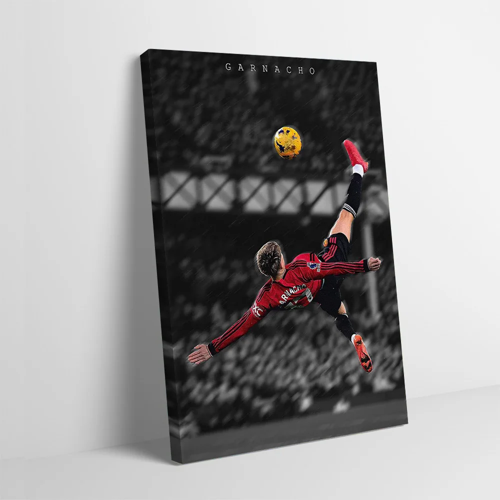 Football Player Mid-Kick Poster Customizable Printed Canvas Painting Wall Art Gift for Decorative Picture Home Decorations Mural