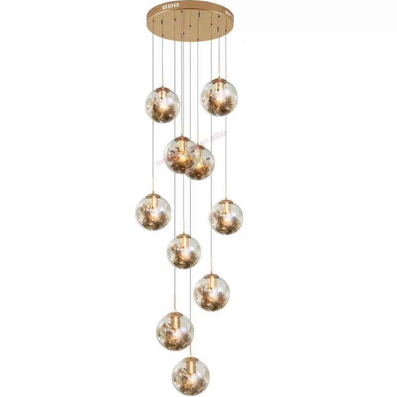 

Chandelier duplex building modern simple light luxury villa loft apartment living room