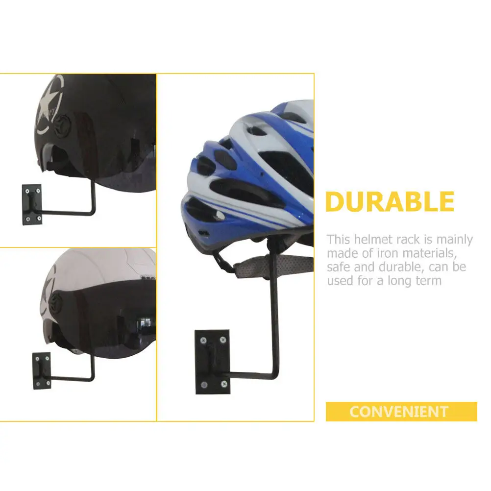 Motorcycle Helmet Wall Holder 2 Piece Metal Storage Rack for Hats Basketball Display Organizer