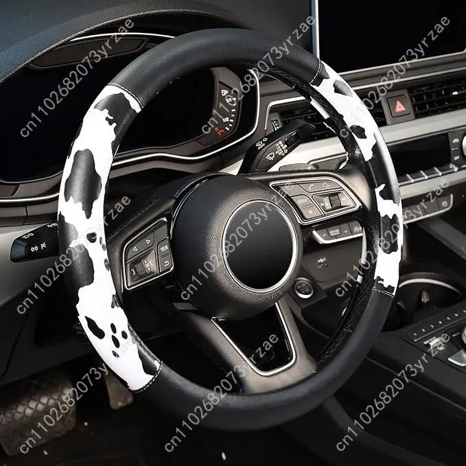 

Cow Pattern Car Steering Wheels Cover Universal Type Environmental Friendly Comfortablenon-slip Breathable Steering Wheel Wrap