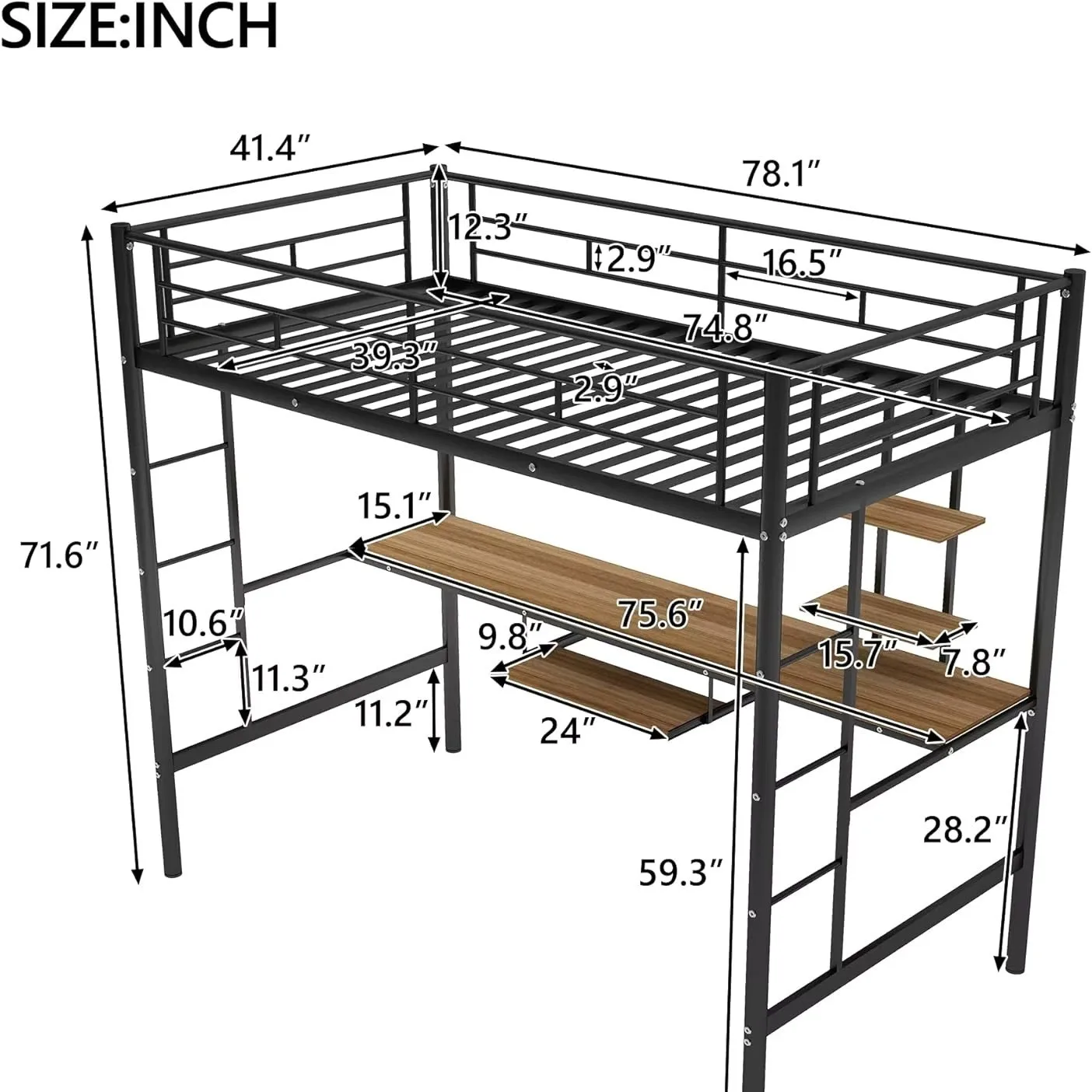 Go to bed Under table Metal bed Household wrought iron elevated Small apartment double-layer duplex loft bed