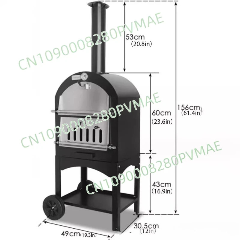 

Outdoor 12 inch double layer pizza oven stainless steel kiln oven hand push dual purpose pizza grill