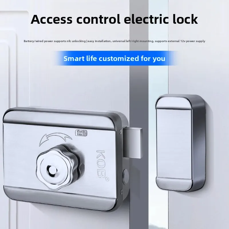 KOB Wiring Free System Card Swiping Integrated Lock Electromagnetic Control Lock IC Access Control Lock Rental House