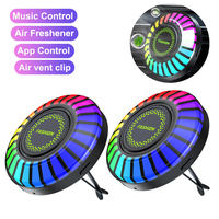 Intelligent Car Music Rhythm Light RGB LED Music Car Vent Light 256 Colors Option Sound App Control Air Freshener Ambient Lamp