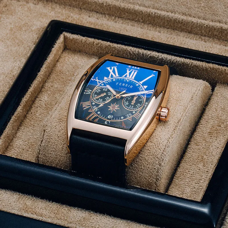 UTHAI CQ326 Мужские часы в форме винной бочки, календарь, водонепроницаемые кварцевые часы для пар, лучший выбор для подарков на случаи жизни